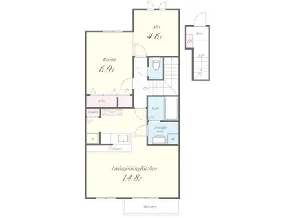 PRONITY(1SLDK/2階)の間取り写真