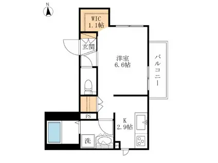 AF ラグリシーヌヤマカ(1K/3階)の間取り写真