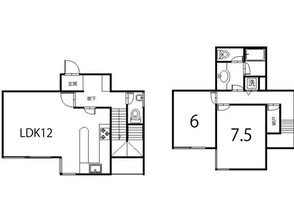 ケイコート(2LDK/1階)の間取り写真
