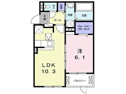 イリーデ谷上 II(1LDK/1階)の間取り写真