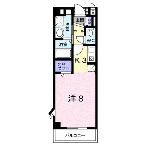 シールド青葉(1K/3階)の間取り写真
