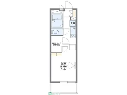 レオパレスこもとII(1K/3階)の間取り写真