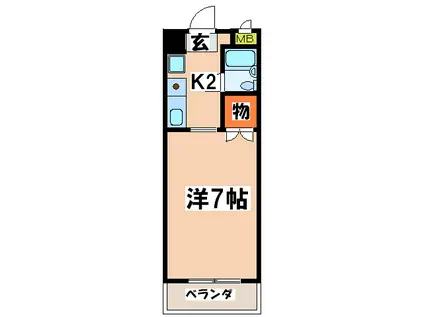 ローズハースト(1K/3階)の間取り写真