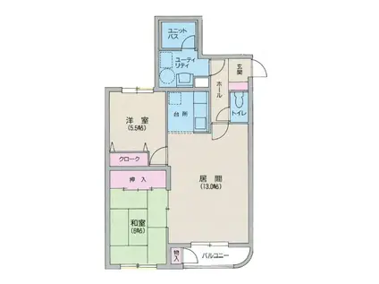 アーバンハイツ山鼻(2LDK/1階)の間取り写真