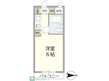 SKCパレス(ワンルーム/3階)の間取り写真