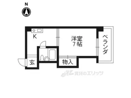 万里小路アベニュー(1K/4階)の間取り写真