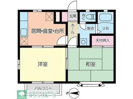 カーサ・ユタカC棟(2DK/2階)の間取り写真