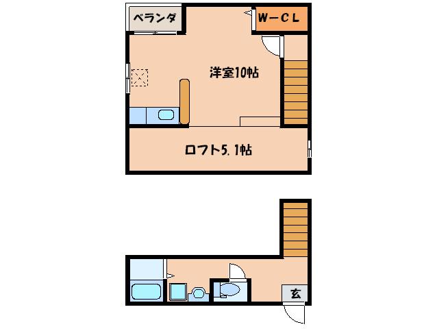レジアス今宿(ワンルーム/2階)の間取り写真