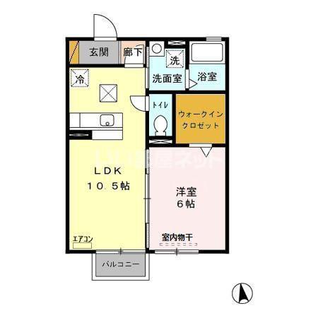 ディアーナ(1LDK/1階)の間取り写真