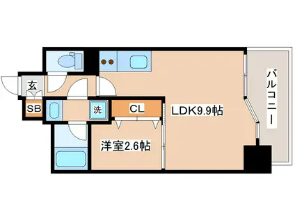 レオンコンフォート神戸ハーバーウエスト(1LDK/2階)の間取り写真