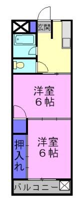 ゆたかマンション(2K/1階)の間取り写真