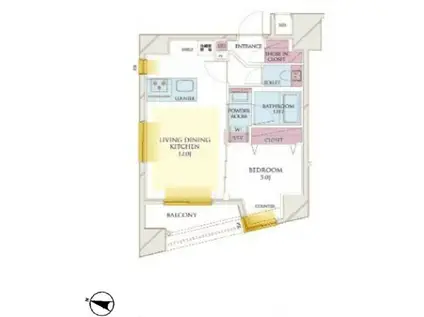 シティインデックス千代田岩本町(1LDK/11階)の間取り写真