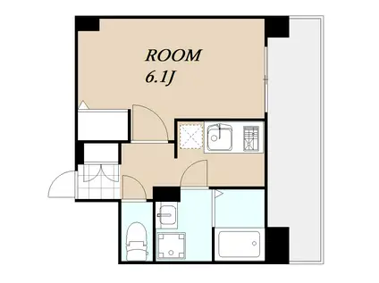 エスリード南森町(1K/7階)の間取り写真