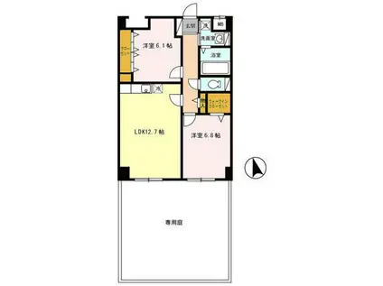 カーサ善(2LDK/3階)の間取り写真