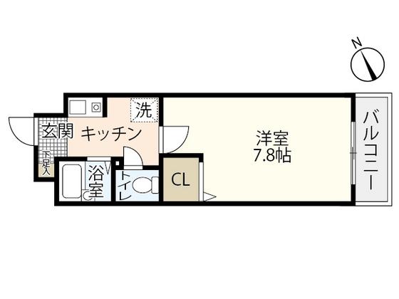 槙林ビル(1K/2階)の間取り写真