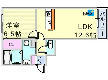 ウィルディコートⅠ(1LDK/1階)の間取り写真
