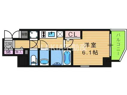 エスリード天王寺ブランシェ(1K/5階)の間取り写真