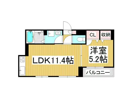 グランメゾン桐(1LDK/3階)の間取り写真