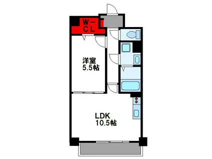 プロニティ空港前(1LDK/2階)の間取り写真
