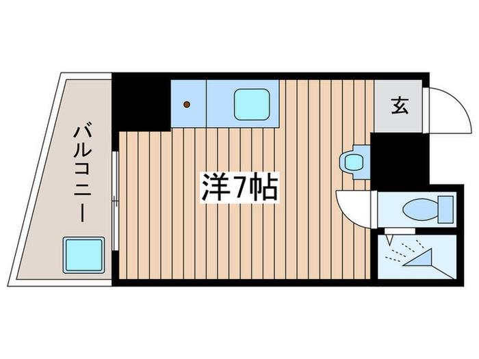 桑山ビル(ワンルーム/4階)の間取り写真
