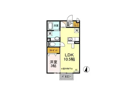 ルイブラン(1LDK/2階)の間取り写真