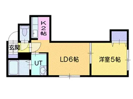 サウザンドファイン厚別(1LDK/2階)の間取り写真