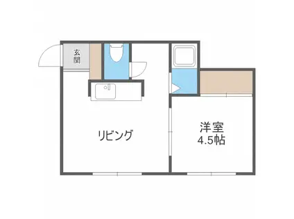 サンライズ21(1DK/4階)の間取り写真