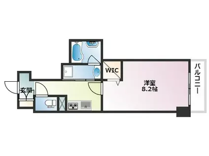 イニシオ甲南山手(1K/7階)の間取り写真