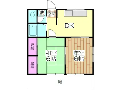 エステートピアK(2DK/1階)の間取り写真