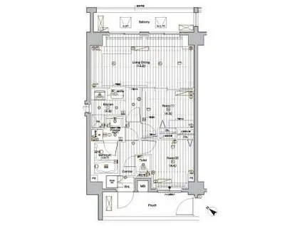 プレミアムキューブ上野毛MO(2LDK/6階)の間取り写真