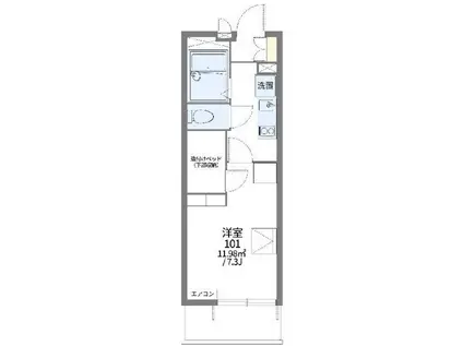 レオパレスコリーヌ(1K/2階)の間取り写真