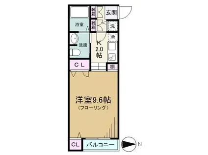 プレジオ(1K/2階)の間取り写真