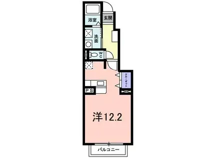 リバ-サイド(ワンルーム/1階)の間取り写真