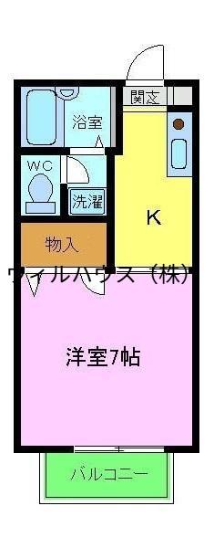 フレグランス新町(1K/1階)の間取り写真