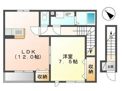 クラッセ表原(1LDK/2階)の間取り写真