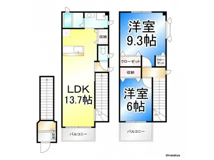 カーサグランデ(2LDK/2階)の間取り写真