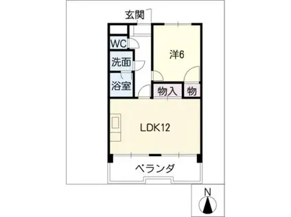 メルベーユ(1LDK/4階)の間取り写真