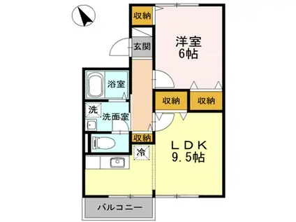 ハイツジュネス(1LDK/2階)の間取り写真