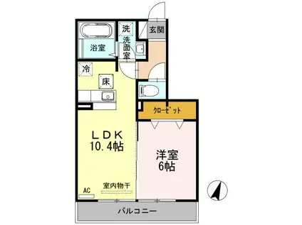 ドルフエンデ(1LDK/1階)の間取り写真