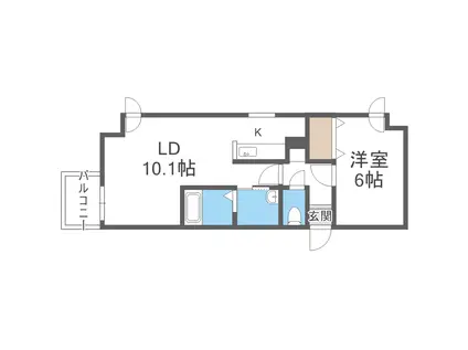 グランドジョラスN6(1LDK/2階)の間取り写真