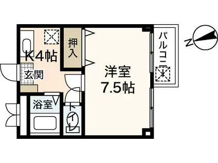 プティTO(1K/1階)の間取り写真