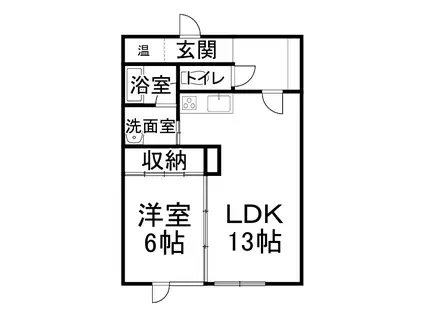 ＪＲ根室本線 帯広駅 徒歩34分 3階建 築20年(1LDK/2階)の間取り写真