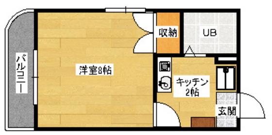 コーポ木村(1K/2階)の間取り写真