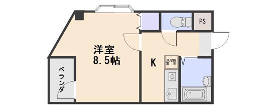 グランシャリオ津高弐番館(1K/2階)の間取り写真