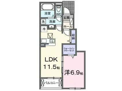 アストピア千田(1LDK/1階)の間取り写真