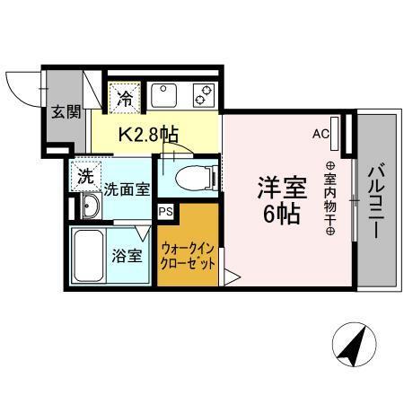 I・CUBE(1K/3階)の間取り写真