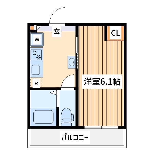 アザーレ・ソラ小田急相模原(1K/3階)の間取り写真