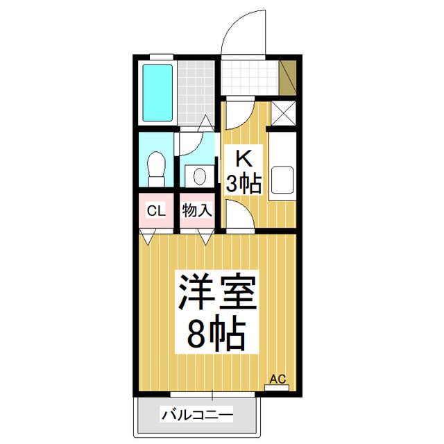 パラーシオ近藤 A(1K/1階)の間取り写真