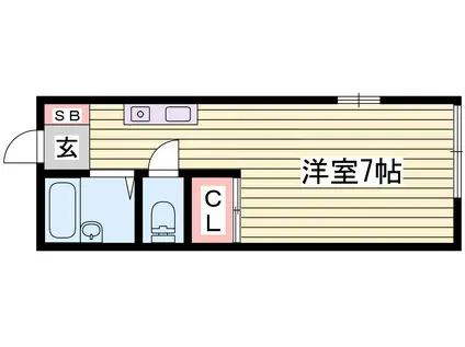 由福ハウス白浜(1K/2階)の間取り写真