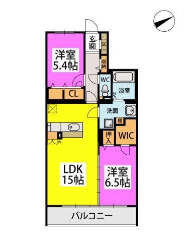ステラガーデン(2LDK/4階)の間取り写真